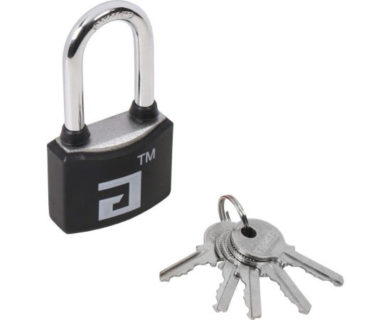 Навесной замок Аллюр ВС1Ч- 364ПД черный, 5 ключей, d6 мм, дл. дужка 12550 