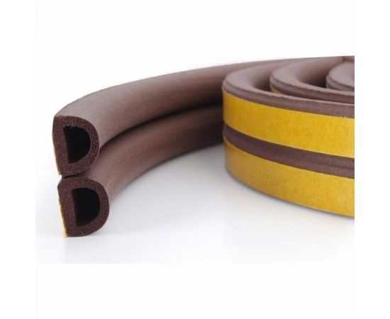 Самоклеящийся уплотнитель Sila D-профиль, 12 м, коричневый В12 SILADВ12 