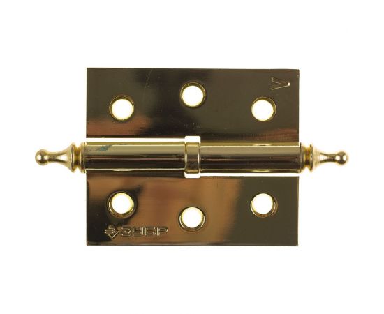 Дверная разъемная петля Зубр Эксперт 1 подшипник цвет латунь PB левая с крепежом 75x63x2.5 мм 2 шт. 37605-075-1L 