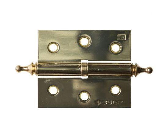 Дверная разъемная петля Зубр Эксперт 1 подшипник цвет латунь PB правая с крепежом 75x63x2.5 мм 2 шт. 37605-075-1R 