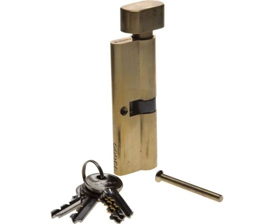 Цилиндровый механизм Зубр Мастер тип ключ-защелка цвет латунь 5-PIN 90 мм 52103-90-1 