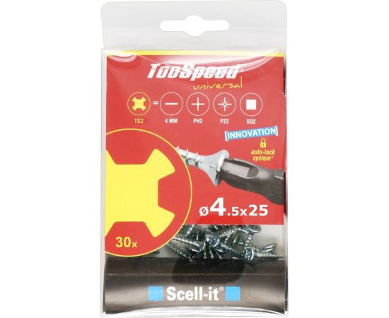 Шурупы ЕВРОПАРТНЕР TooSpeed 4,5x25 30 шт., Бита TS2 SC41 2527 1 – изображение 2