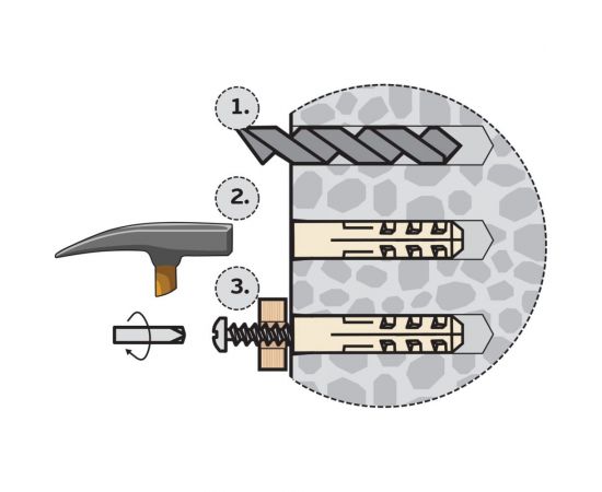 Нейлоновый дюбель ЕВРОПАРТНЕР PND-8 8х40 mm, 2500 шт 76082045 – изображение 2