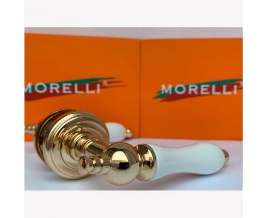 Дверная ручка MORELLI цвет-золото/белый MH-42-CLASSIC PG/W 9011400 – изображение 2