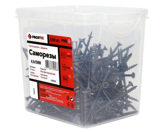 Усиленный саморез PROFFIX СГД 4,2х75 200 шт - ведро 146454 – изображение 2