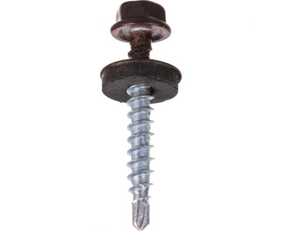 Саморезы Зубр для крепления кровельных материалов к деревянной обрешетке, цвет RAL 8017 шоколадно-коричневый, оцинкованный, 4,8x35мм, 380шт 4-300315-48-035-8017 – изображение 2