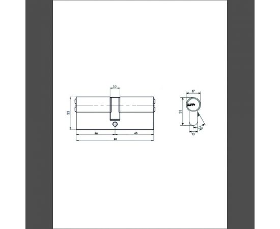Цилиндровый механизм VETTORE ZN M80 Z NI 40x40, 5 ключей, никель 20078 – изображение 3