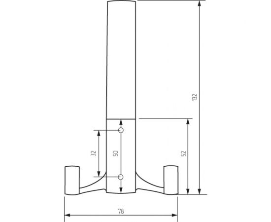 Крючок MF R18, 3-х рожковый, хром матовый 10939v – изображение 3