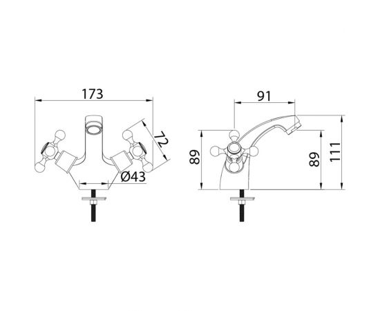 Смеситель для умывальника Milardo Duplex DUPSB01M01 – изображение 3