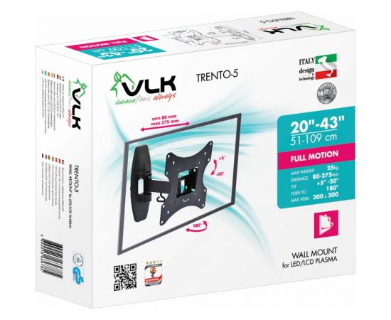 TV кронштейн VLK TRENTO 5 black 51005 – изображение 3