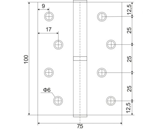 Съёмная петля VETTORE 100х75х2.5mm-1BB GR-R правая, графит 20480 – изображение 4