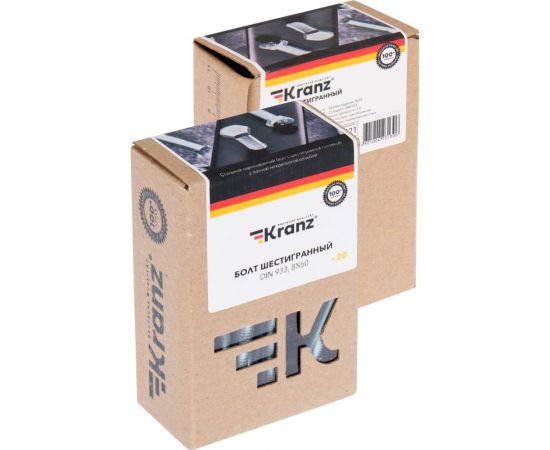 Шестигранный болт KRANZ DIN 933, 8x60, 24 кг/ 920 шт. 1302-0860-1 – изображение 6