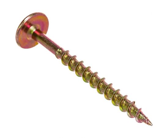 Отделочный саморез HIMTEX проф. Wood-Plate желт. тарельчатая голова 3,8х45, 500 шт. 3845WPH 