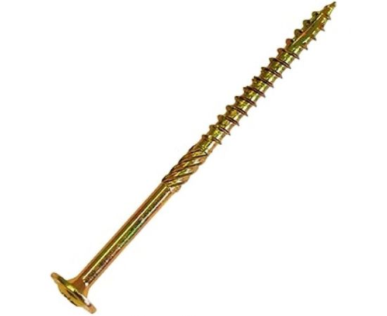 Саморез по дереву HIMTEX проф. желт. тарельчатая голова Torx 40, 8x160, 50 шт. 08160Wh 