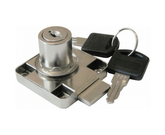 Врезной замок для ДСП Mebax хром, 19 мм 00-00002161 