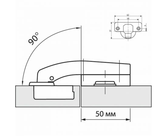Угловая петля Mebax с доводчиком 90 MF Prima Clip-on 2 шт. 00-00002160 – изображение 2