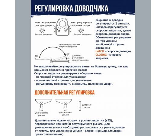 Доводчик НОРА-М №2S до 50 кг, белый 4984 – изображение 2