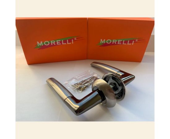 Дверная ручка MORELLI ""Пиза"", цвет-бел. никель/черн. никель 9010557 – изображение 2