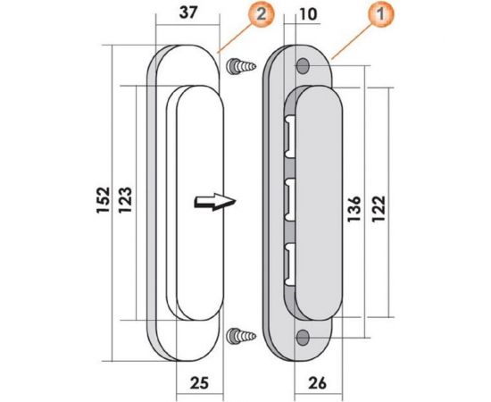 Ручка для раздвижных дверей MORELLI MHS150 AB, цвет - бронза 9009343 – изображение 2
