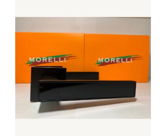 Дверная ручка MORELLI MH-48-S6 BL на квадратной розетке 6 мм, цвет черный 9012522 – изображение 2