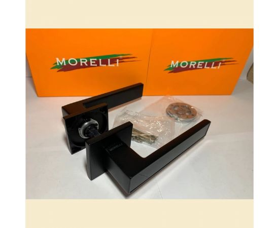 Дверная ручка MORELLI MH-48-S6 BL на квадратной розетке 6 мм, цвет черный 9012522 – изображение 3