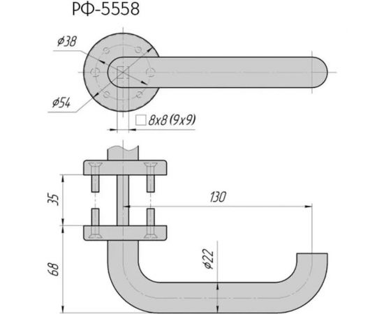 Ручка на фланце CRIT РФ-5558-Нж 00378 – изображение 3