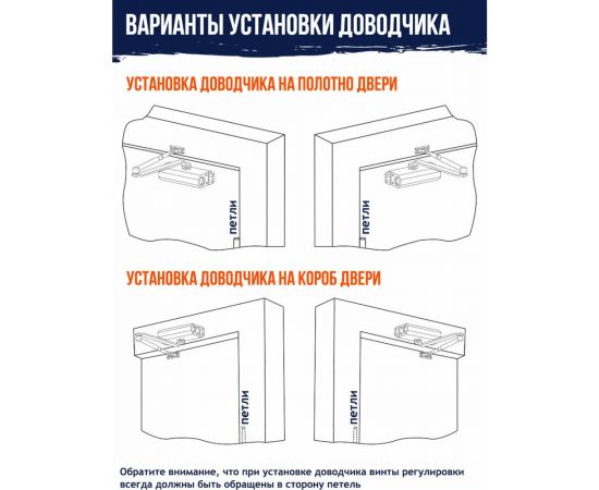 Доводчик НОРА-М №2S до 50 кг, белый 4984 – изображение 3