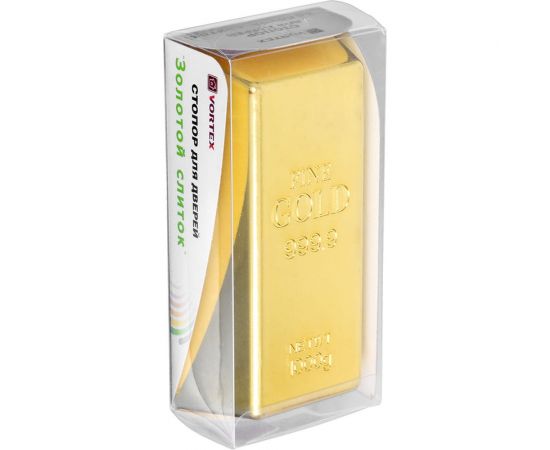 Стопор для дверей VORTEX Золотой слиток 16,5х8х4,5 см пластик 26018 – изображение 3