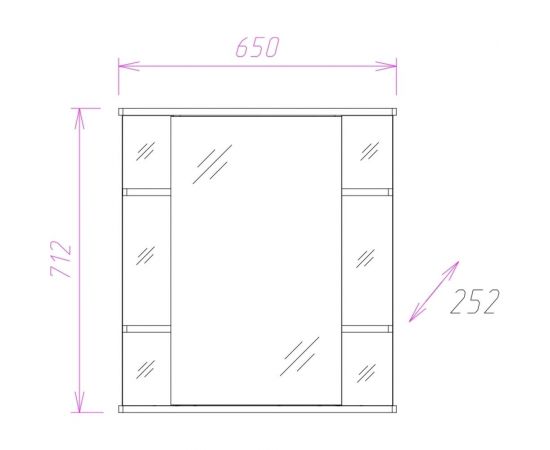 Зеркальный шкаф Onika ГЛОРИЯ левый 65.02 206506 – изображение 3
