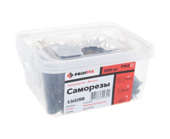 Усиленный саморез PROFFIX СГМ 3,5х32 600 шт - контейнер 146471 – изображение 4