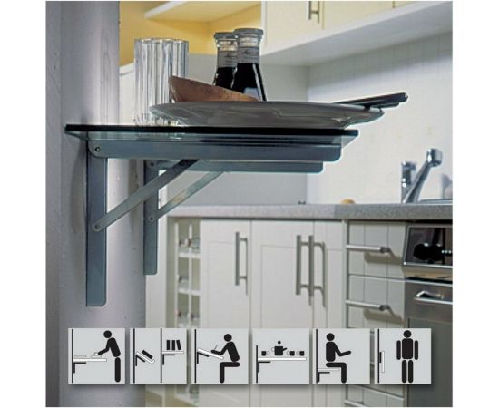 Складной кронштейн VORMANN Multi-Line 200х300х30х1,5 мм, оцинкованный, цвет: белый, 200 кг 00152 300 W – изображение 5