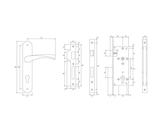 Врезной замок Palladium AL 1853 GP 00011322 – изображение 5