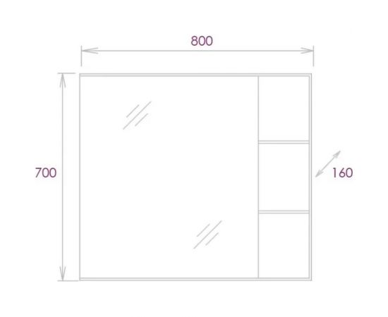 Зеркальный шкаф Onika ЛЕГРАН дуб галифакс 80.00У 208092 – изображение 6