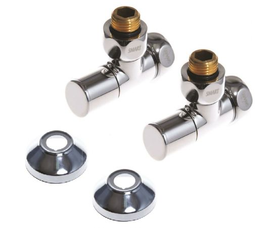 Угловой кран-вентиль SMT ручка колпак, хром, 3/4х1/2 г/ш, с отражателем, 2 шт 8510SCH0405/2C 
