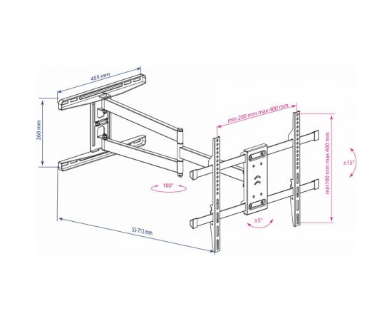 TV кронштейн Kromax DIX 20 black 20261 – изображение 16