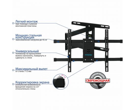 TV кронштейн Kromax DIX 20 black 20261 – изображение 17