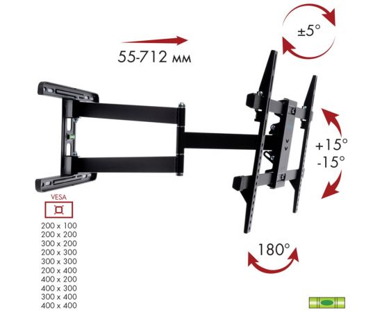 TV кронштейн Kromax DIX 20 black 20261 – изображение 2