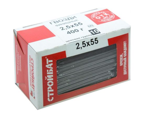 Финишные гвозди Стройбат 2,5x55 0,4 кг 001561 – изображение 2