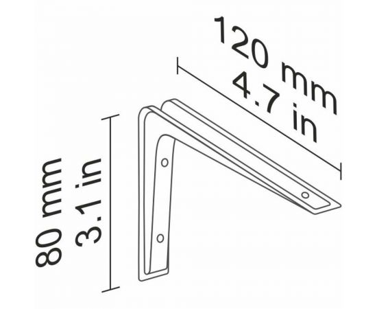 Стальной кронштейн Dolle ALTURA 120x80 мм, белый 90573 – изображение 2