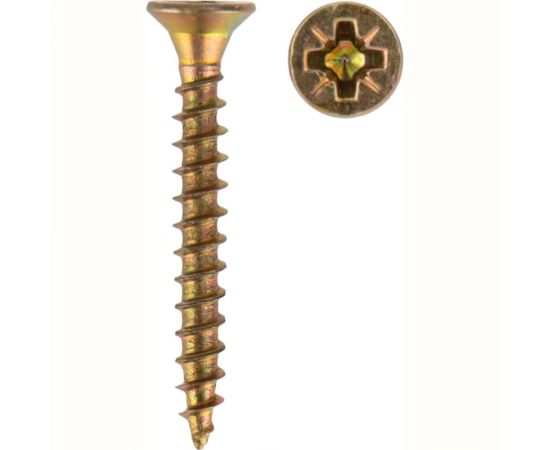 Универсальный саморез KRANZ 3x25, желтый цинк, 200 шт. KR-01-3311-012 – изображение 2