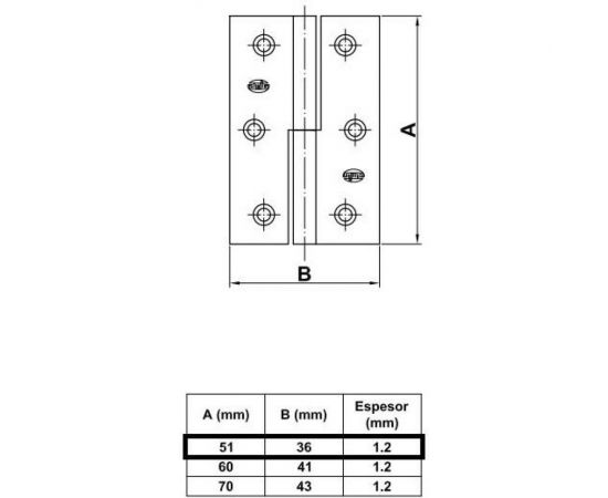 Стальная петля Amig покрытие латунь IZ-Правая 540-50 (IZ) – изображение 4