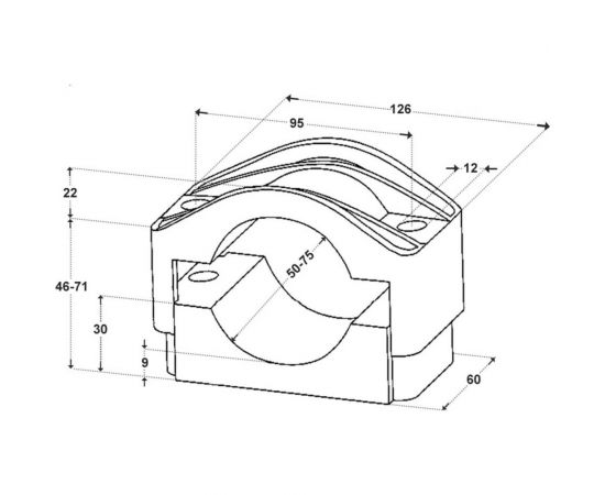 Кабельный хомут для одиночного крепления кабеля Dutchclamp диаметр 50...75 мм SE-50-75 – изображение 4