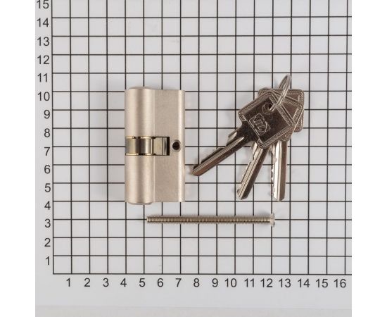 Цилиндр DOORLOCK DL Standard 30x30 мм PN матовый никель 3 ключа 72030 – изображение 6