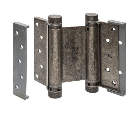 Барная пружинная петля двойного действия ALDEGHI LUIGI SPA 148х50х42 мм, цвет: античное серебро, к-т: 2 шт + ключ с декоративными шурупами 101FA150B 
