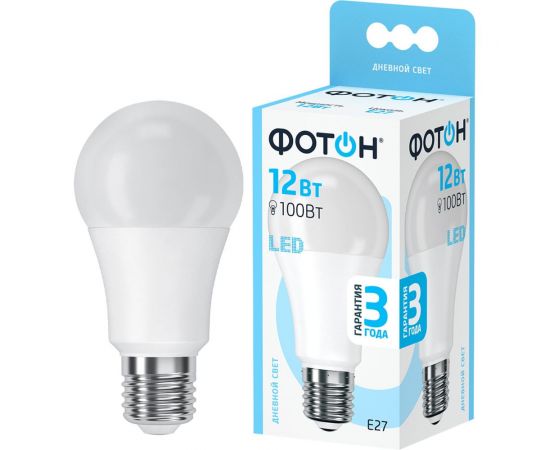 Светодиодная лампа ФОТОН LED A60 12W E27 4000K 22827 