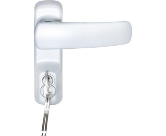 Внешняя нажимная ручка для противопожарных дверей DOORLOCK DL PD900FR/H1, серебристая MG, с цилиндром, толщина двери до 60мм 75435 