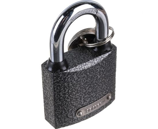 Навесной замок Bohrer ПД-50 дужка сталь 9 мм, 3 ключа корпус чугун 71010501 