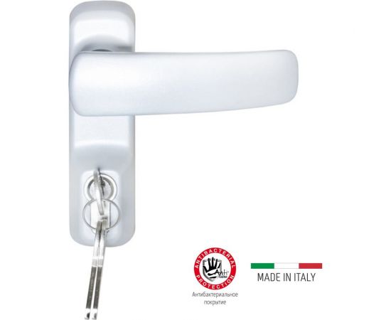 Внешняя нажимная ручка для противопожарных дверей DOORLOCK DL PD900FR/H1, серебристая MG, с цилиндром, толщина двери до 60мм 75435 – изображение 2