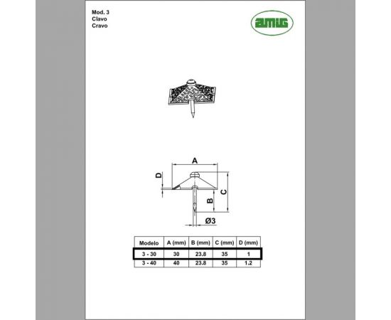 Декоративный гвоздь Amig черный 30мм 3-30 – изображение 2