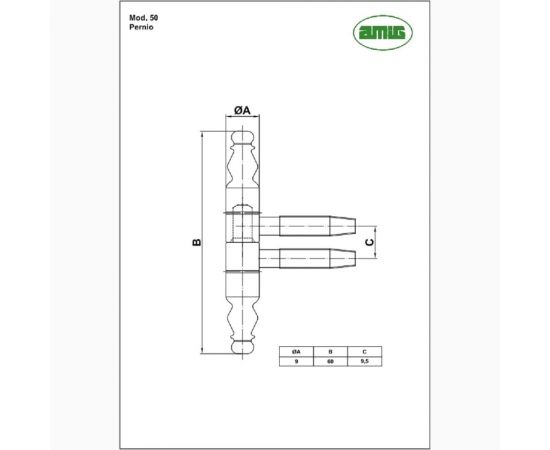 Петля Amig покр. латунь 50-9x66 LP (Н) – изображение 2